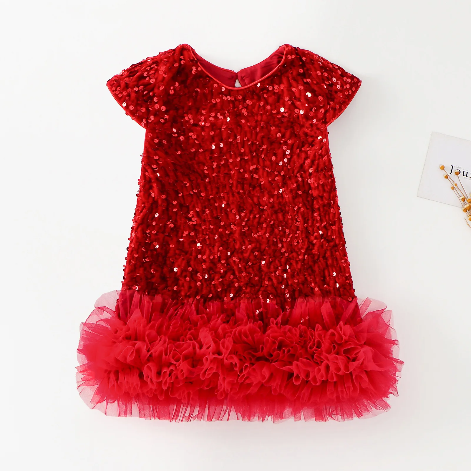 New Girls Sequined Tutu Dress Princess Fluffy Mesh Skirt Kids Birthday Party Halloween Christmas Outfit Vest Top