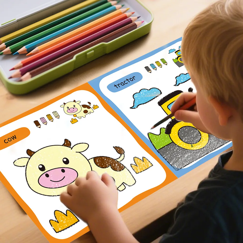 10-Buch-Set, Malbuch für Kinder zur Verbesserung des kognitiven Denkens, einschließlich 10 Cartoon-Themen für Jungen und Mädchen – Detail 7