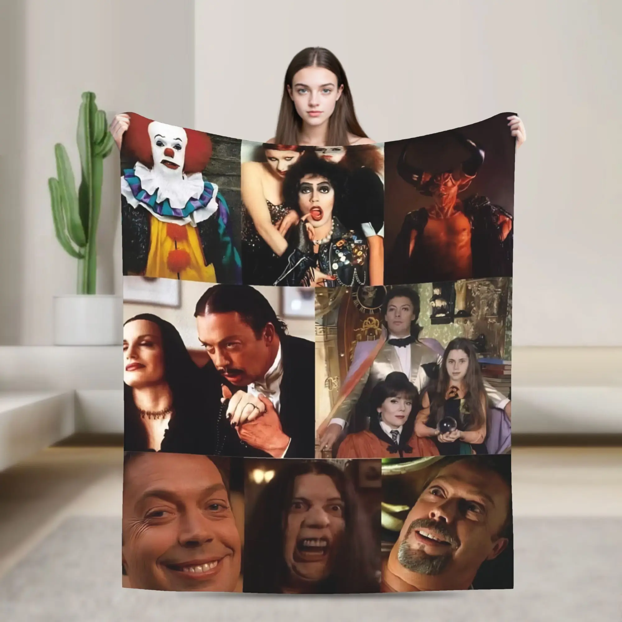 Tim Curry Frank Fleece Throw Blanket The Rocky Horror Picture Show Blanket for Bed Travel Super Soft Bed Rug