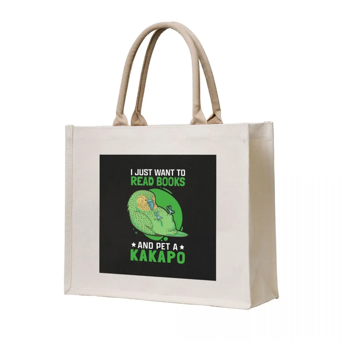 

Kakapo and books New Zealand flightless kakapo Tote Bag cloth bag woman handbag shopping bag Customizable tote