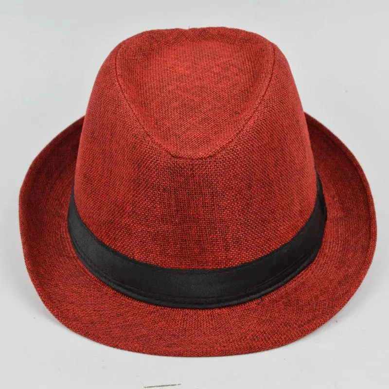 Men Cotton Linen Jazz Hat Top Hat English Gentleman Style Fashion Casual Sun Protection Fedora Hat Gift