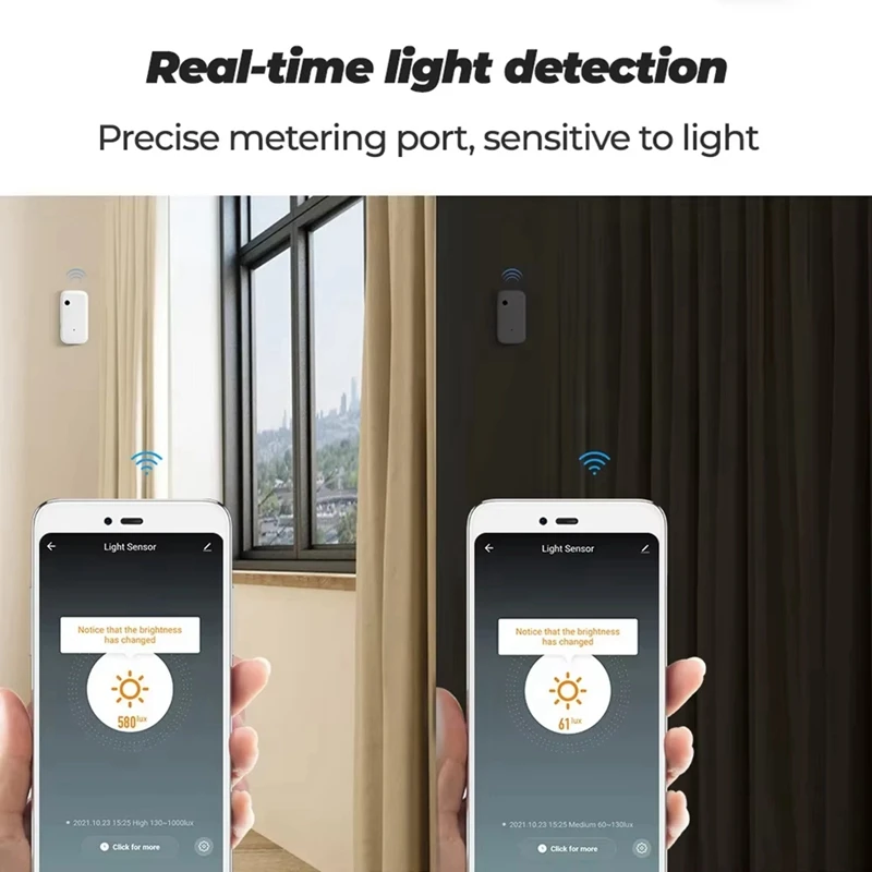 Tuya Wifi Light Sensor Smart Home Illumination Sensor APP Linkage Control Brightness Detector Illumination Automation