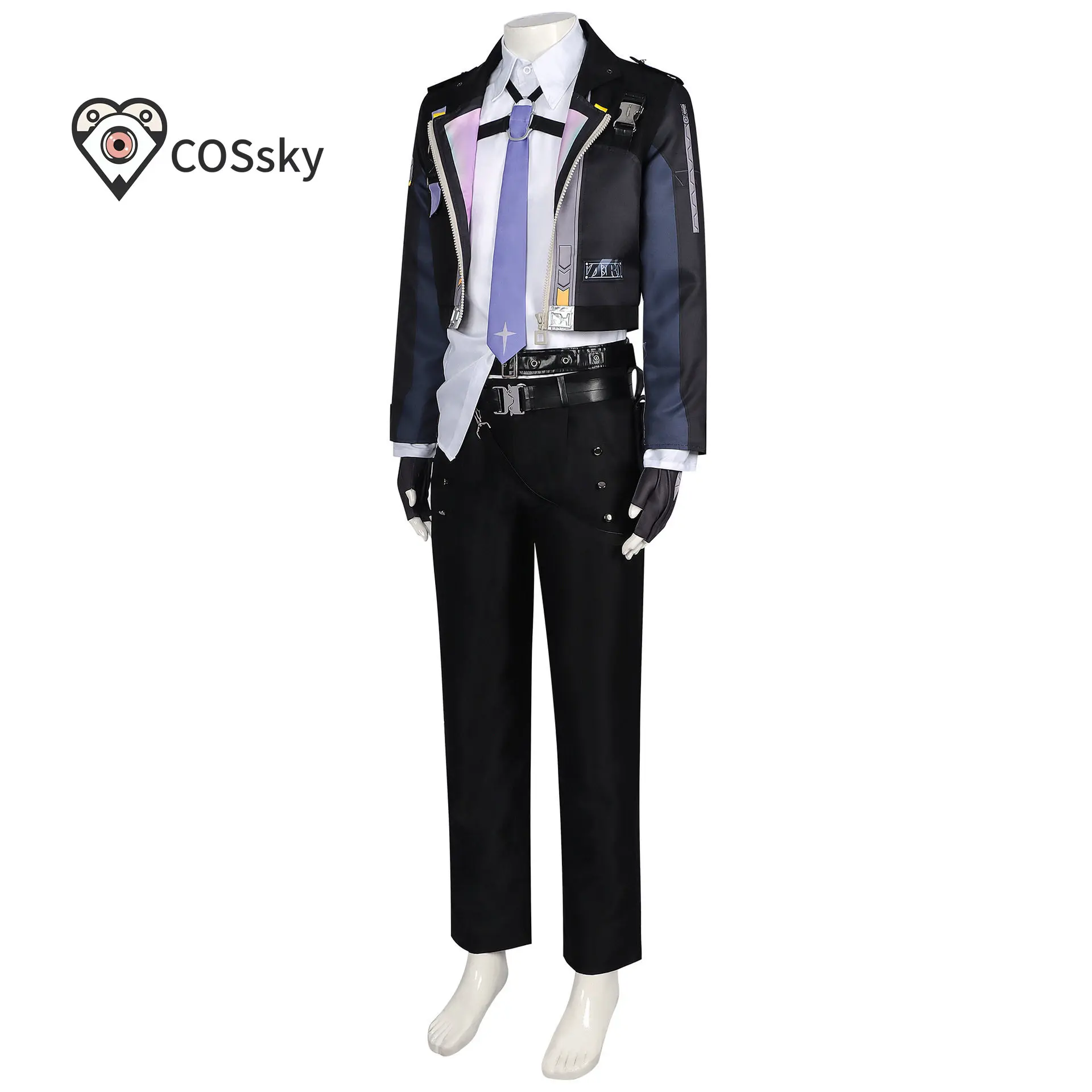 

Game Neverness to Everness NTE Zero Man Cosplay Costume Halloween Carnival New Men Handsome Suit Coat Gloves Shirt Belt Tie Set