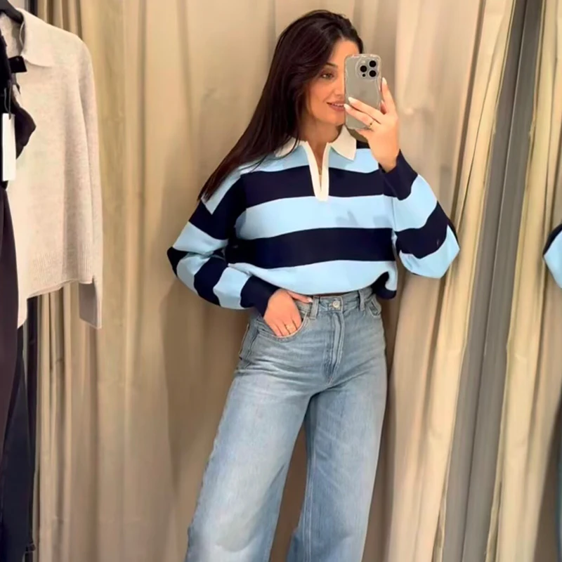 Thumbnail 4 - #37 Latest Striped Knit Sweaters Offers