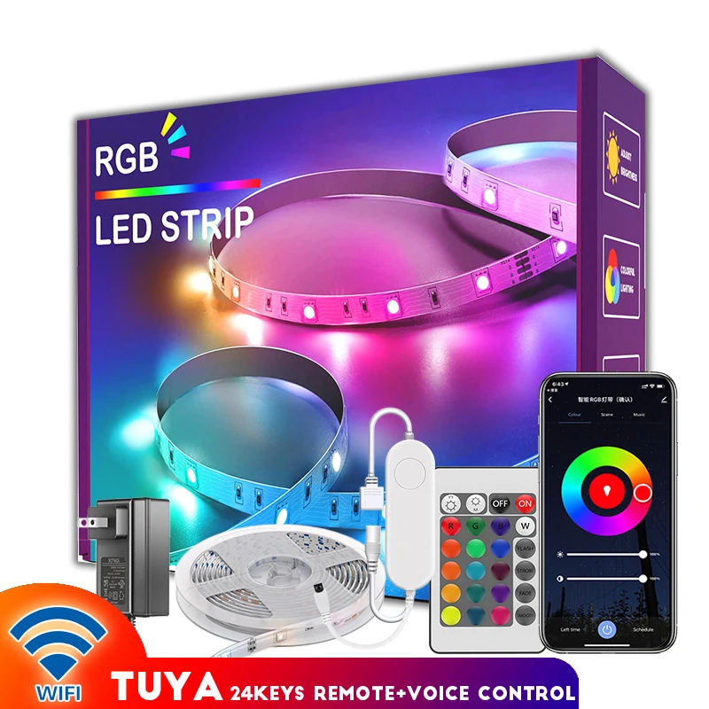 

WIFI Light Strip 5050 RGB IR Remote Control APP Control Light Strip for Badroom Living Rong Party Decorative Light Strip