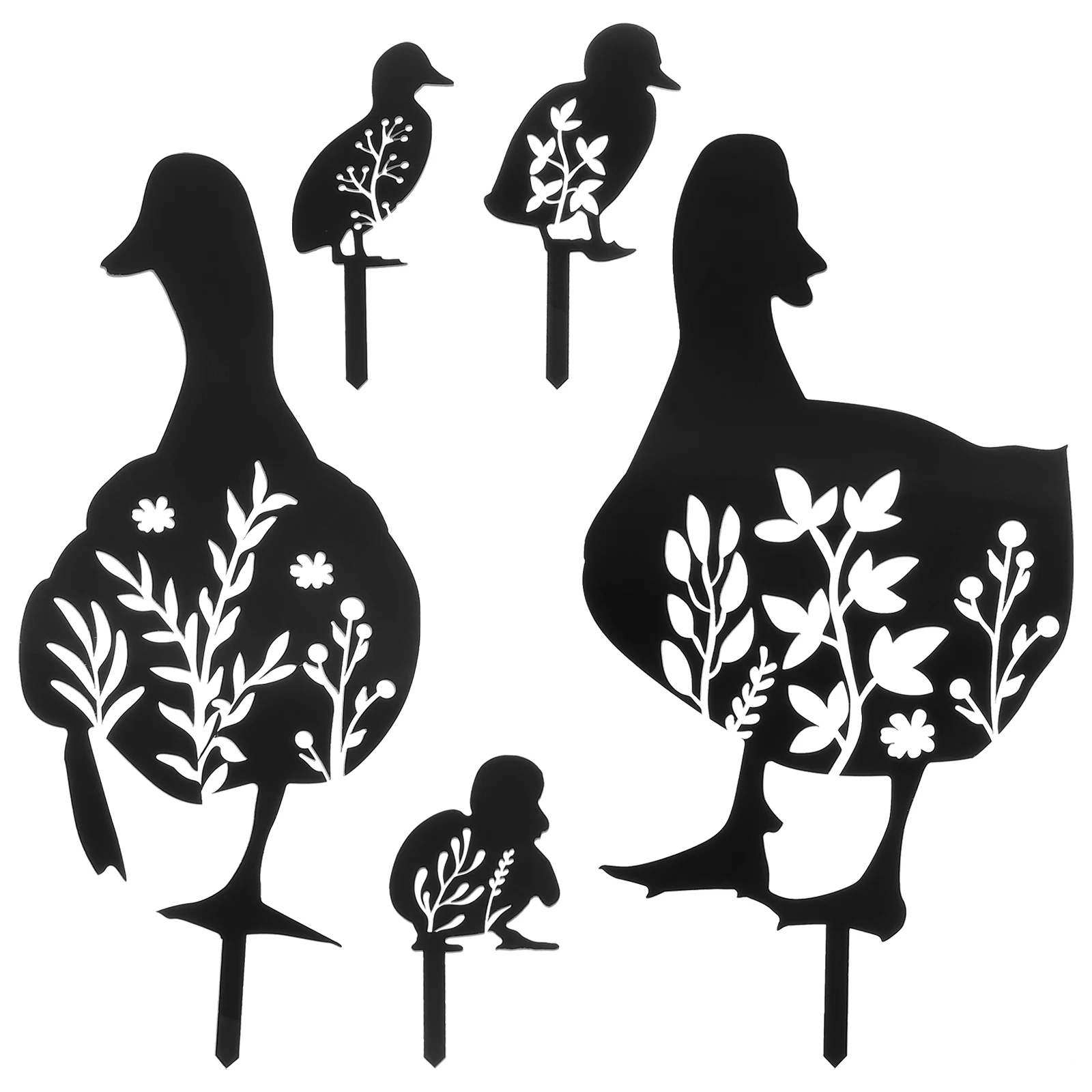 

6 Pcs Yard Decoration Acrylic Duck Stakes Modern Farmhouse Rustic Style Garden Lawn Ornament Outdoor Insert Sign