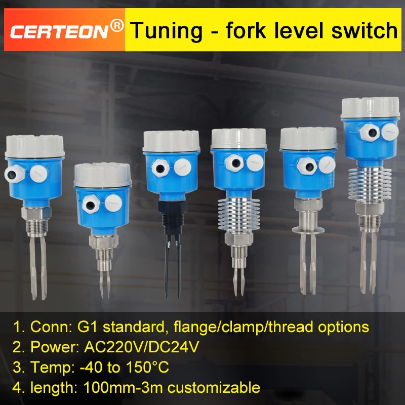 Tuning Fork Level Switch Vibrating Fork Liquid Level Sensor Accurate Fork Level Switch for Tanks Liquids Vibration Level Meter