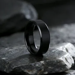 Stainless Steel Black Rings for Men Women Fashion Charm Jewelry Ring Wedding Engagement High Quality Matte Male Accessory