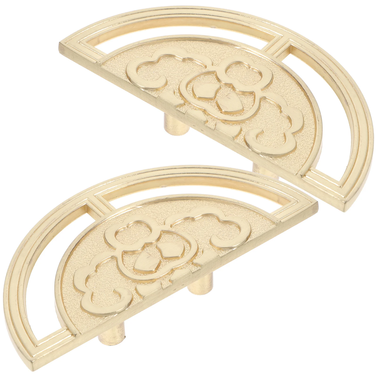 2pcs Vintage Copper Cabinet Handles Half Moon Dresser Knobs Closet Door Pulls Gold Drawer Hardware For Kitchen Furniture
