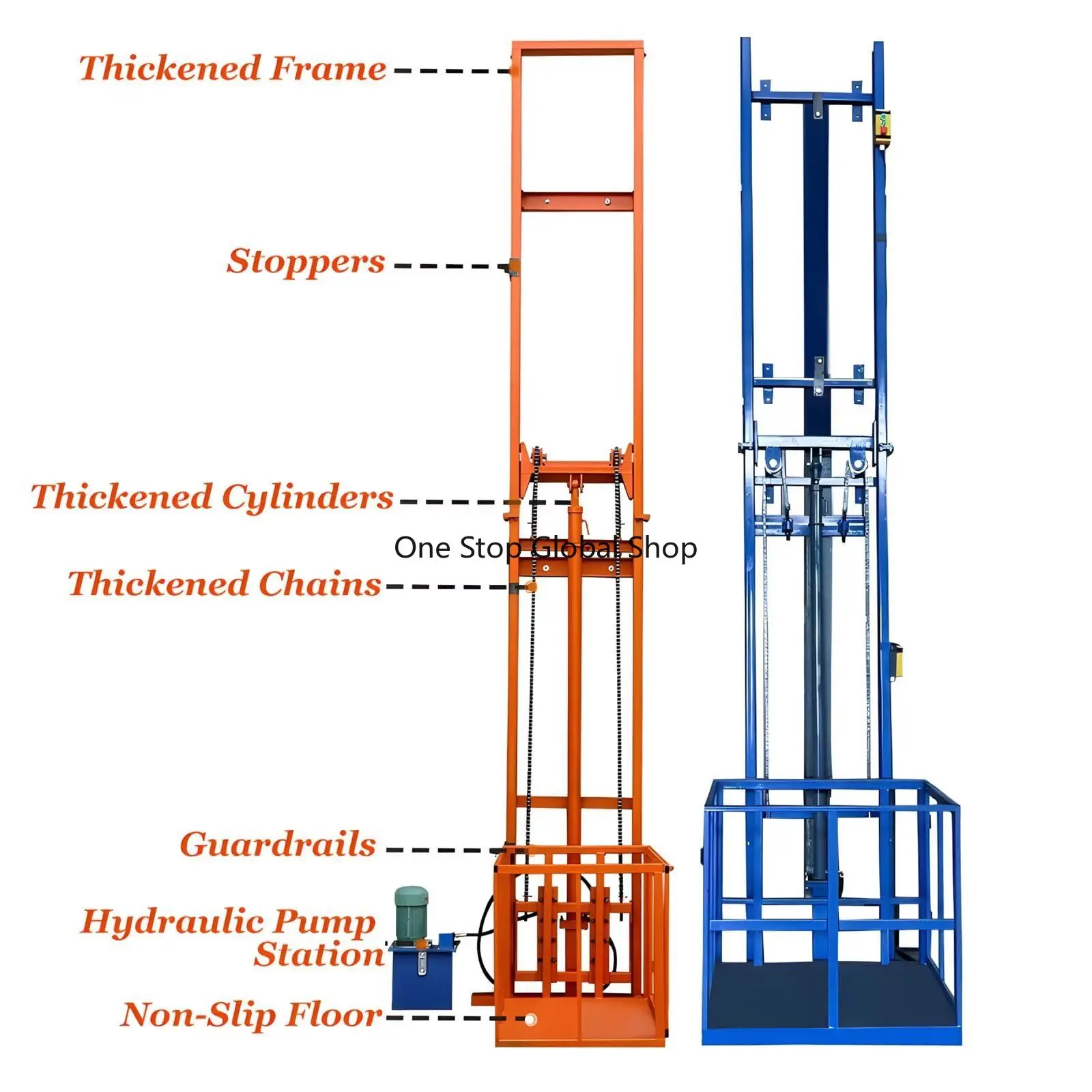 Electric Cargo Elevator Lift Heavy Goods Warehouse Home Space Loading And Unloading Home Workshop Small Lifting Platform