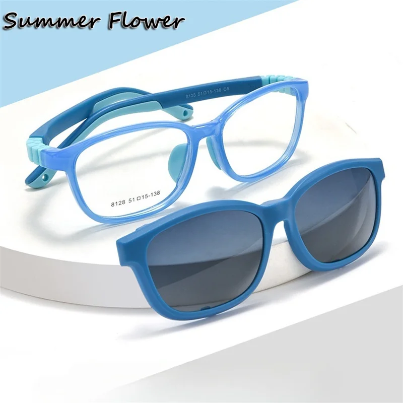 

Child Optical Glasses Clip on Magnetic Eyewear TR90 Fashion Ultra Light Flexible Kids Sunglasses Spectacle Frame for Eye