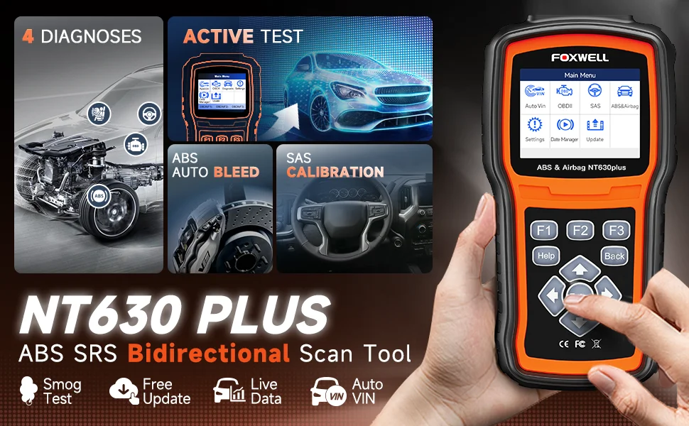 Foxwell NT630 Plus OBD2 Automotive Scanner Öl EPB Reset Motor ABS SRS SAS Kalibrierung Codeleser OBD 2 Autodiagnosetool – Detail 1