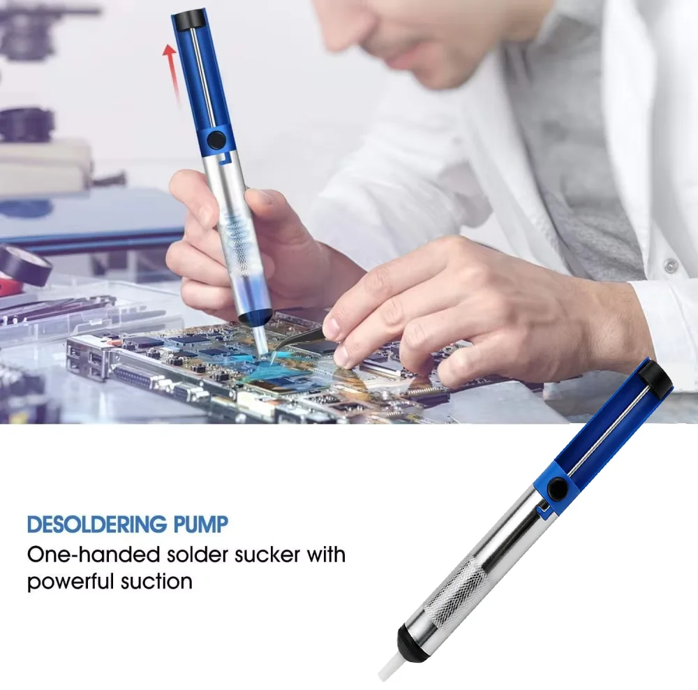 Aluminum Metal Desoldering Pump Suction Tin Gun Soldering Sucker Pen Removal Vacuum Desoldering Pump Tool