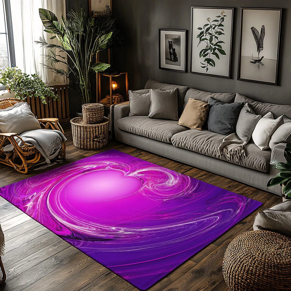 

Яркий абстрактный фиолетовый круглый коврик Tuniu, нескользящий напольный коврик для домашнего декора