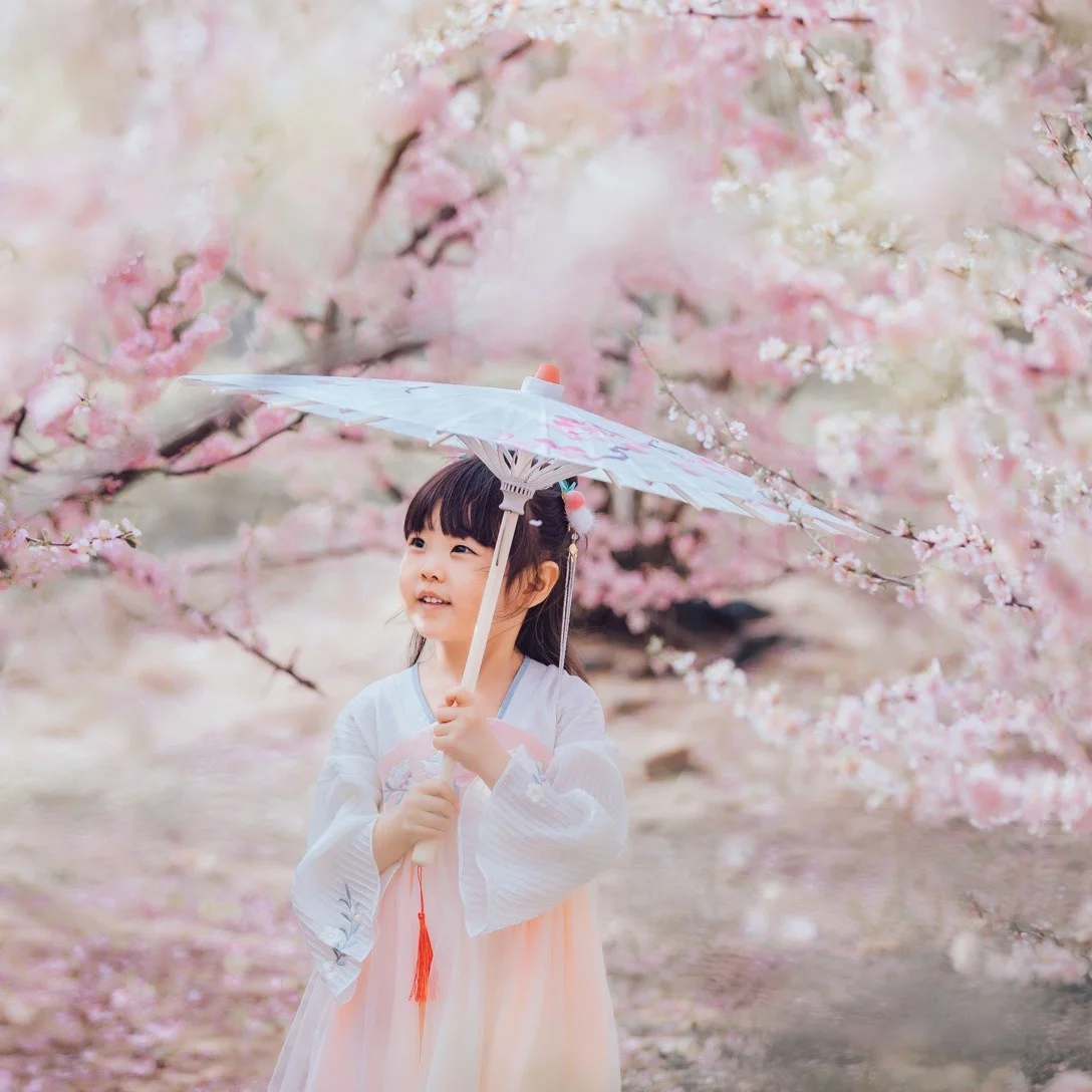 Paraguas de papel de aceite para niños, sombrilla Hanfu para fotografía, disfraz antiguo para niñas, baile, El Principito, 56cm