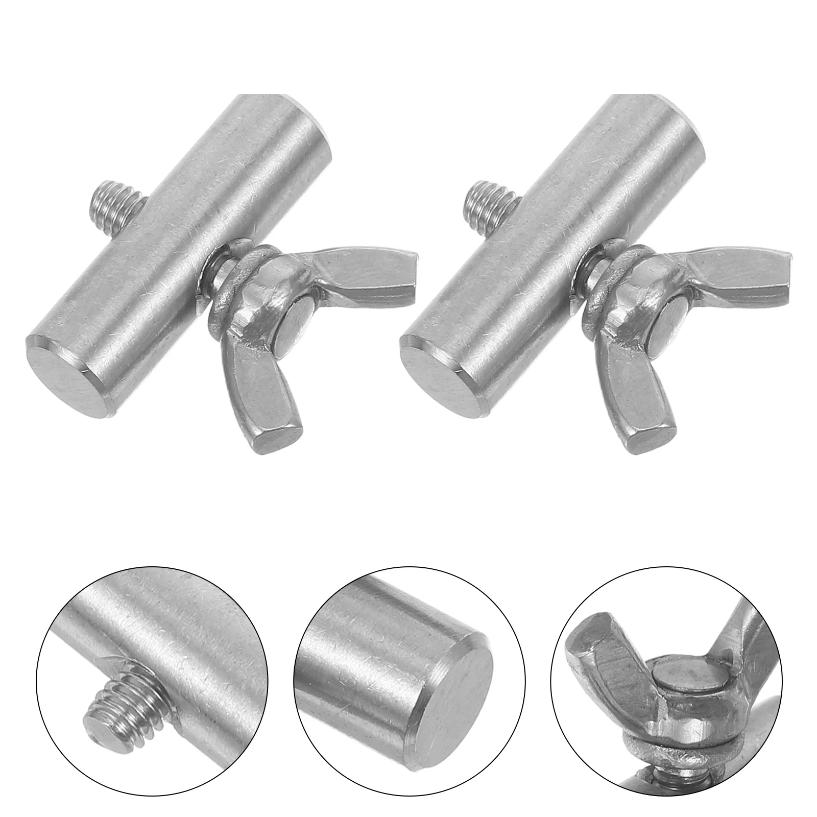 2 Pcs Screws Stainless Steel Slide Rail Eyelet Nuts Fasteners Awning Threaded Lifting Silver