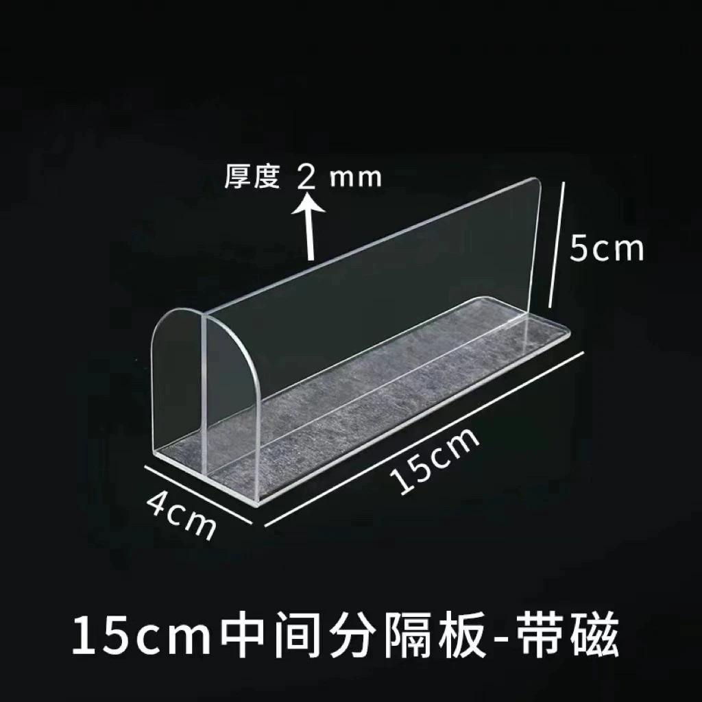 

4pcs Magnetic Shelf Dividers L-Shaped Plastic Snacks Drinks Organizers Supermarket Convenience Store Display Rack Divider Bulk