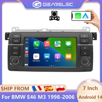 GEARELEC Autoradio Carplay para BMW E46 M3 Rover 75 1998-2006 Radio de coche de 7 pulgadas Android 14 GPS WIFI Bluetooth FM RDS Reproductor multimedia para coche 1