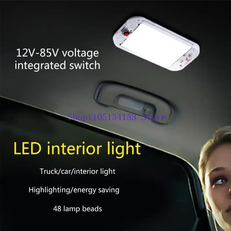 

LED Interior Light 10W 48 LED Universal Bright Interior Light With ON/OFF Switch For 12V-85V Car Truck Dome Ceiling Lamp
