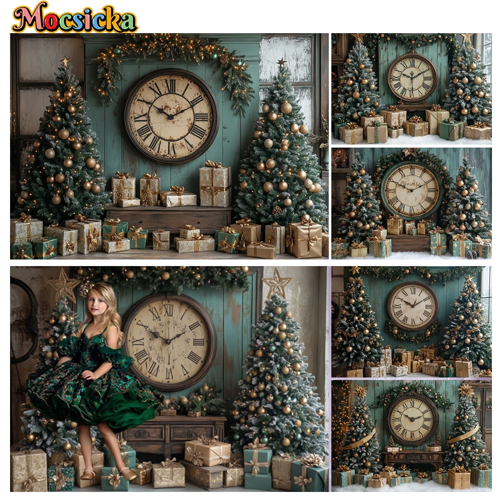 

Mocsicka Winter Christmas Photography Backgrounds Gifts Xmas Tree Holiday Holiday Family Adult Portrait Photo Backdrops Studio