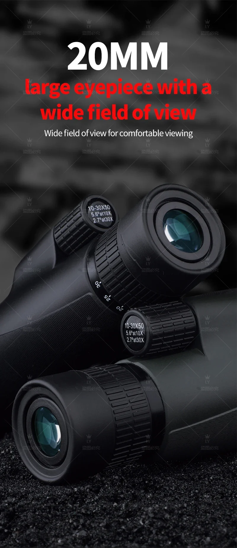 CAOX 10-30x50 Zoom HD Monokular-Teleskop für Vogelbeobachtung, Jagd, Camping - Inklusive Outdoor-Stativ & Handyhalterung – Detail 10
