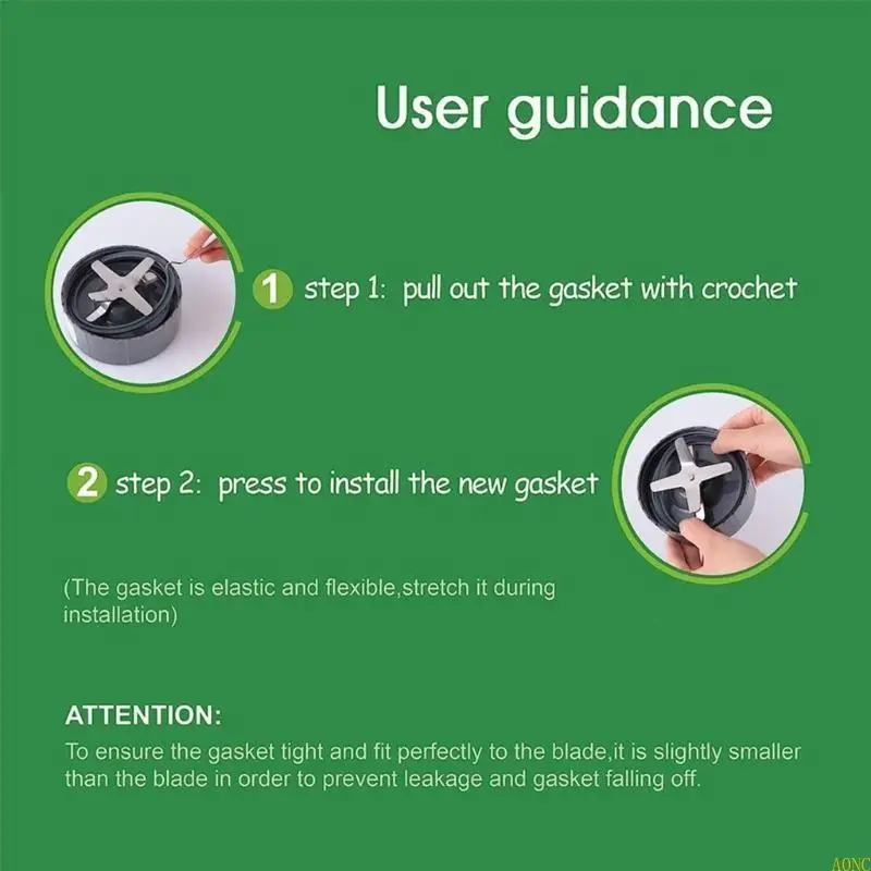 A0NC Juicer Extractor Blade مع حلقات ختم المطاط ختم عصير ختم حلقة ختم لملحقات NB900W/600W الخلاط