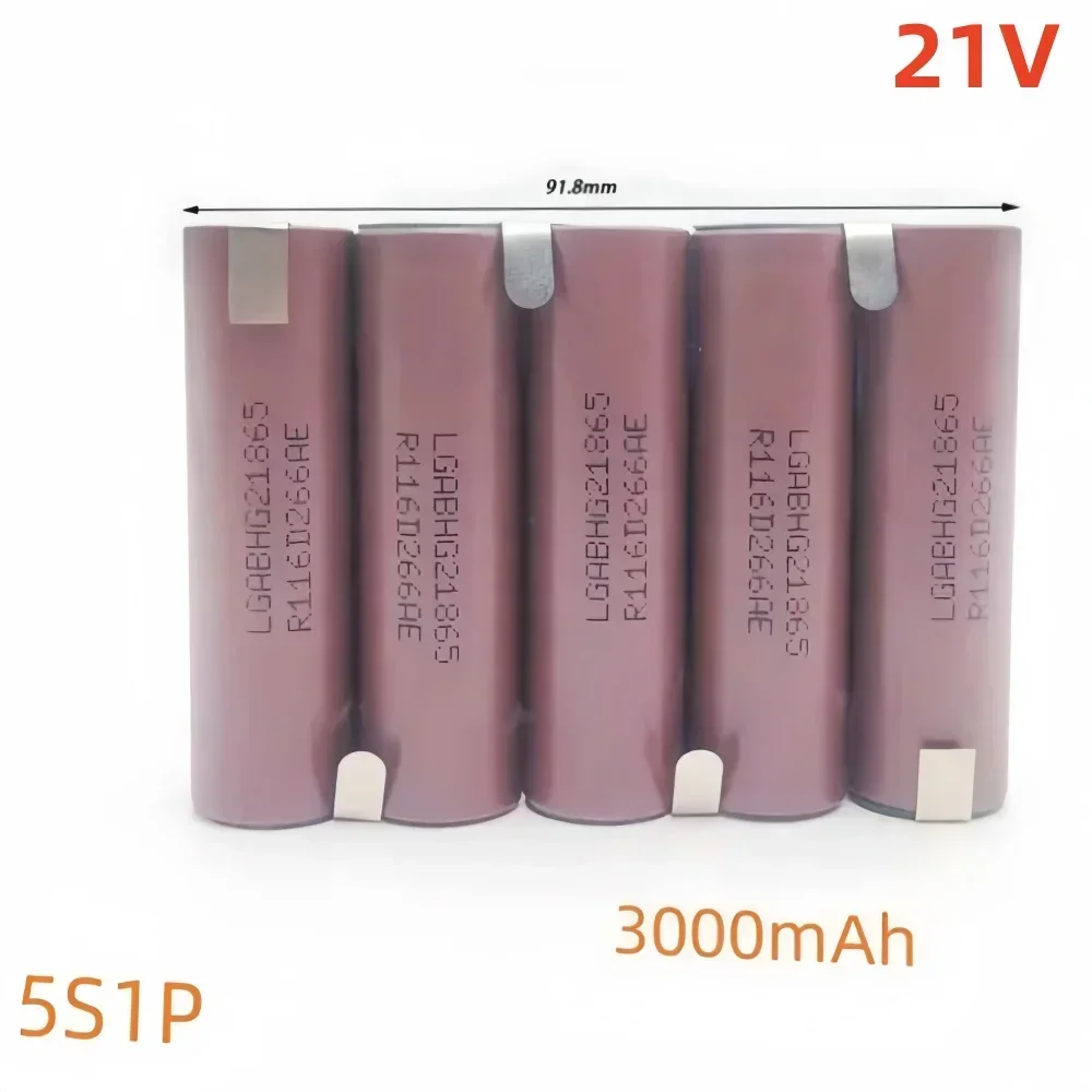 Customized 18650 HG2 3000mAh 30A battery, screwdriver drill lithium-ion battery 2S1P 3S1P 4S1P 5S1P 6S1P 7.4V-25.2V