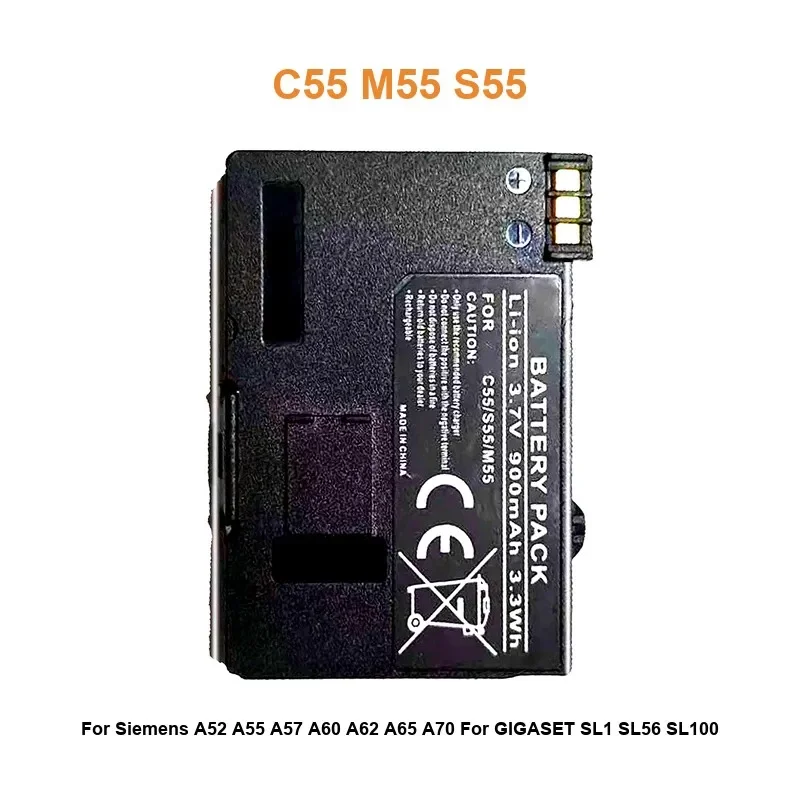 

Battery For Siemens A52 A55 A57 A60 A62 A65 A70 C55 For GIGASET SL1 SL56 SL100 SL565 M55 S55 (EBA-510) C55 M55 S55