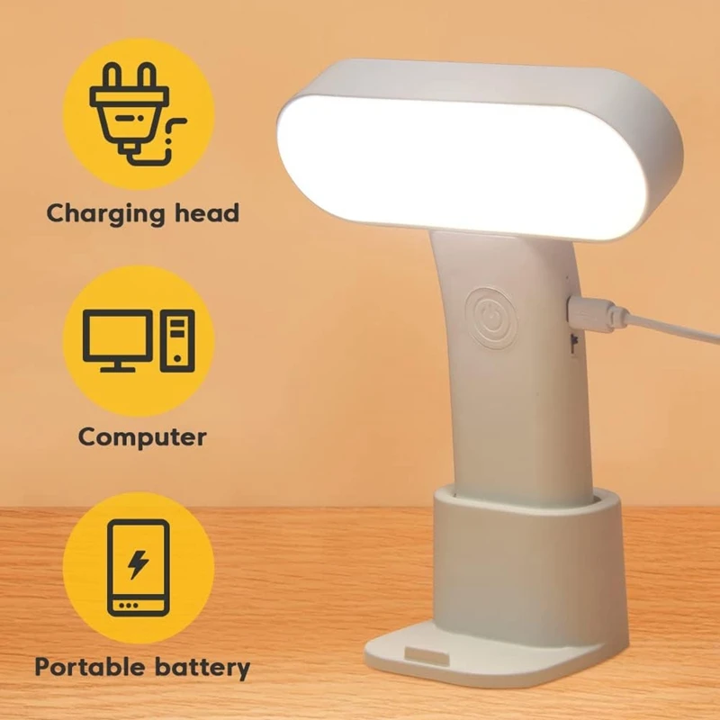 LED Desk Lamp Dimmablesa Portable Lamp USB Charging 3 Color Temperature Reading Light Hangable And Standing Lamps