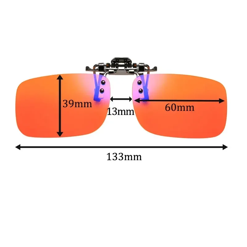 Red Lens Clip on Better Sleep Anti Blue Light ClipOn Orange Lens Clip on Night Vision Yellow Lens Clip on Cut Blue Light