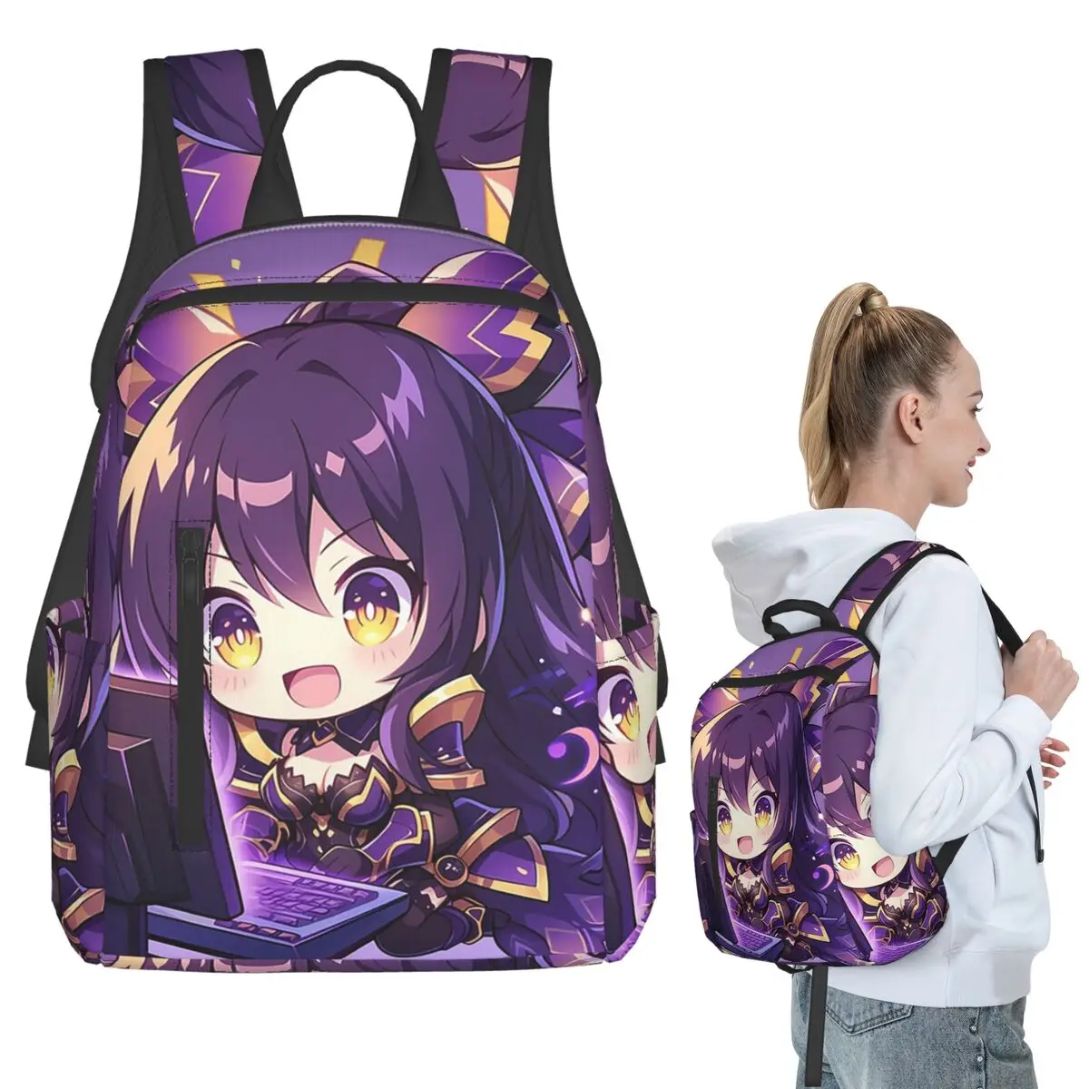 Anime Date A Live Tobiichi Origami Backpack Student BookBag Children School Bag Laptop Shoulder Bags Boys Girls