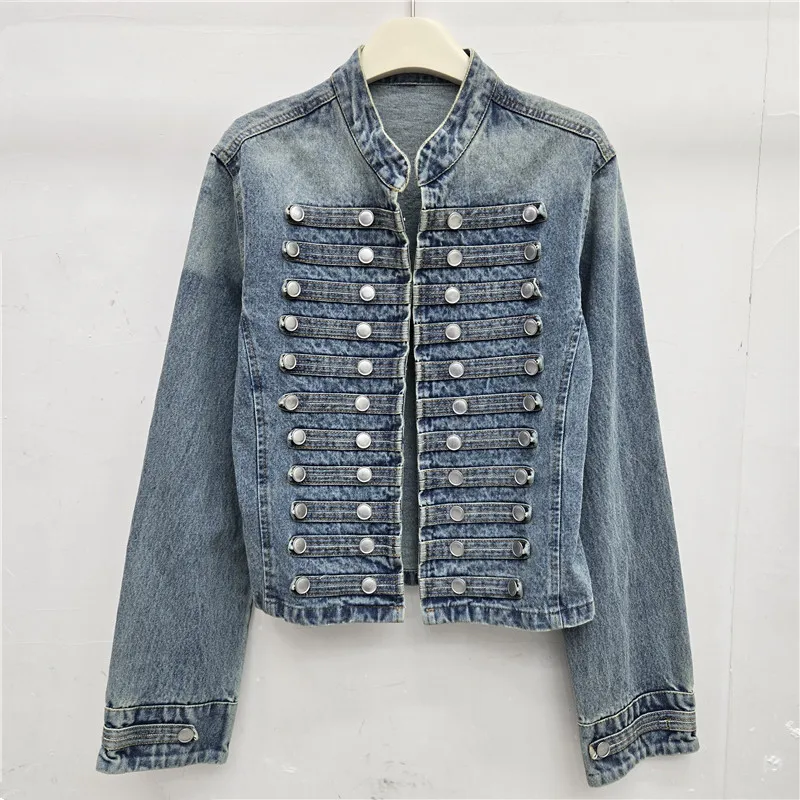 SuperAen American Retro 2026 Autumn New Fashion Double-Button Three-Dimensional Decorative Casual Women's Denim Jackets Coats