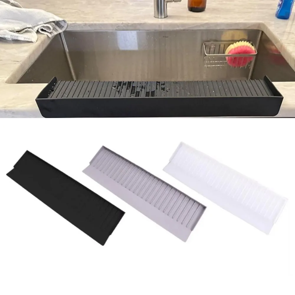 Silicone Kitchen Sink Water Baffle Splash-proof Drainable Sink Edge Protector Cuttable Sink Rim Splash Protector Bathroom