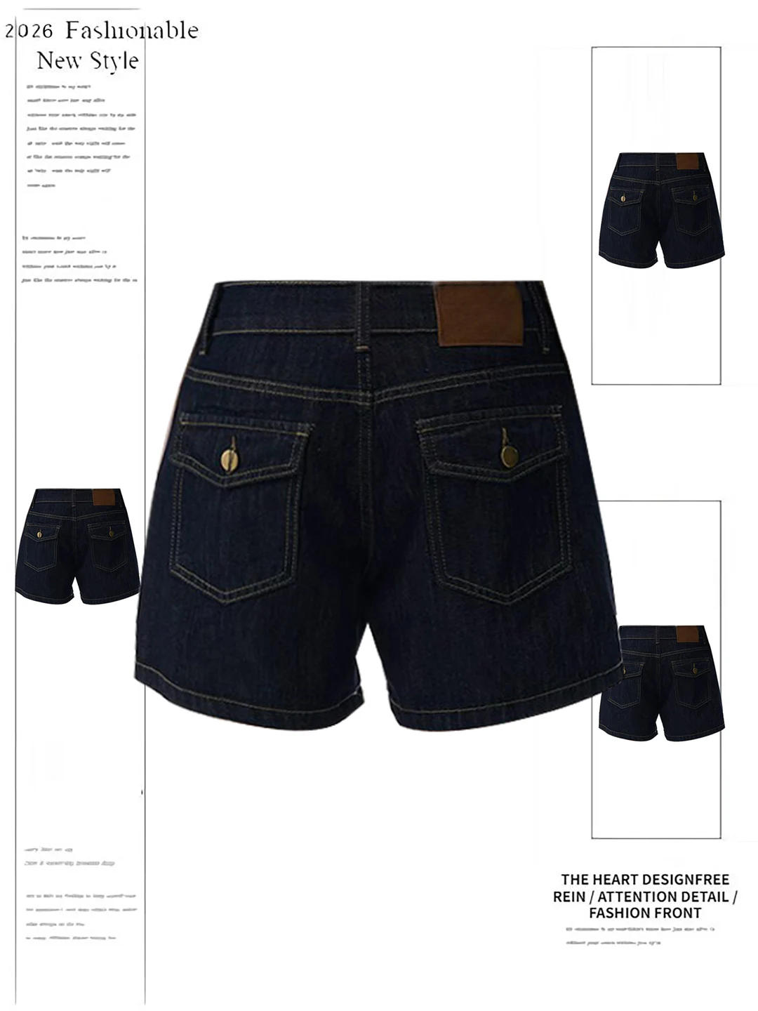 

Retro American Blue Denim Shorts Women's Summer New Thin Loose Slim A-Line Wide Leg Hot Pants High Waist Casual Wear