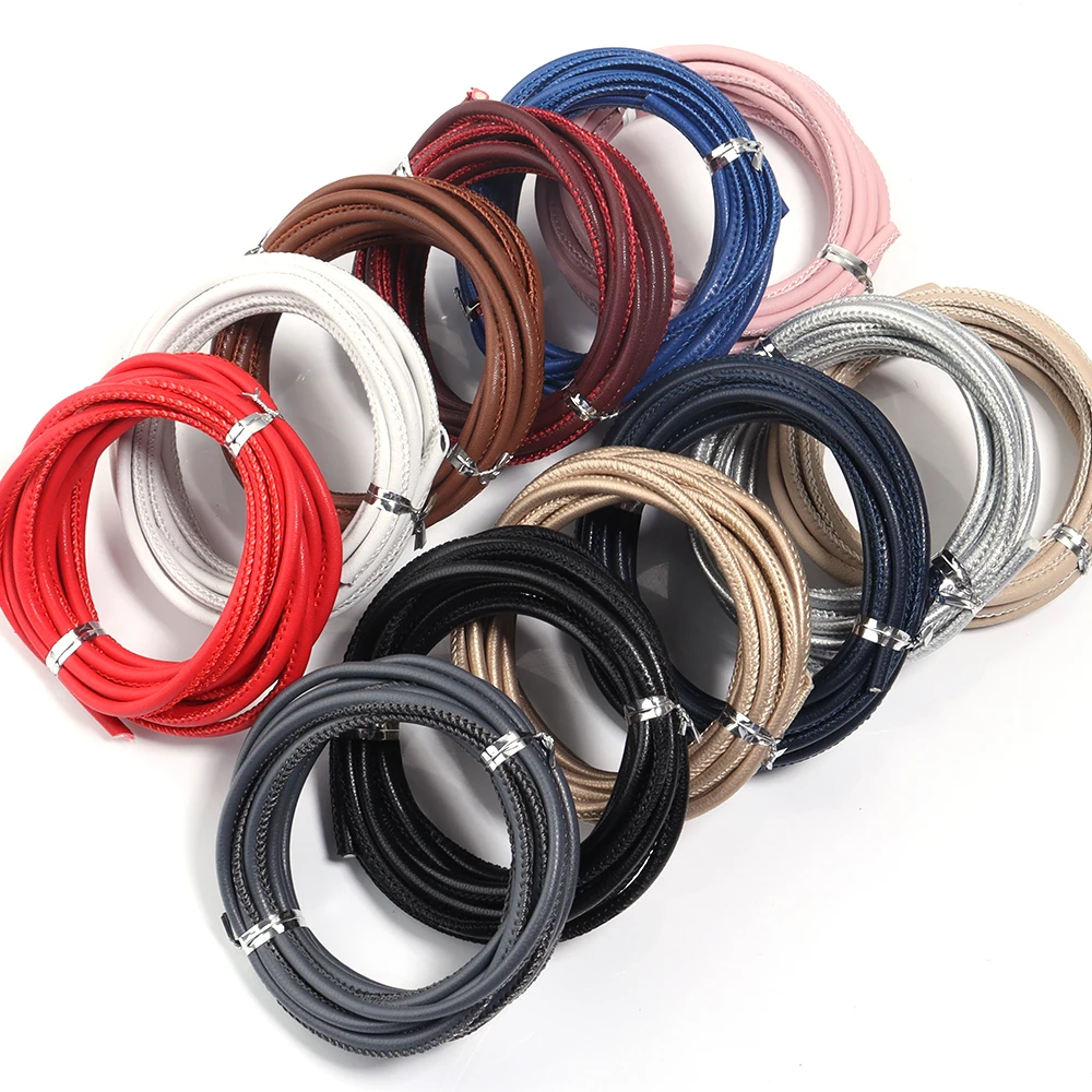 5 Yard/lot 3mm Colorful Sheepskin Round Leather Cord for DIY Bracelets Necklace Jewelry Making Findings Women's Belt Accessories