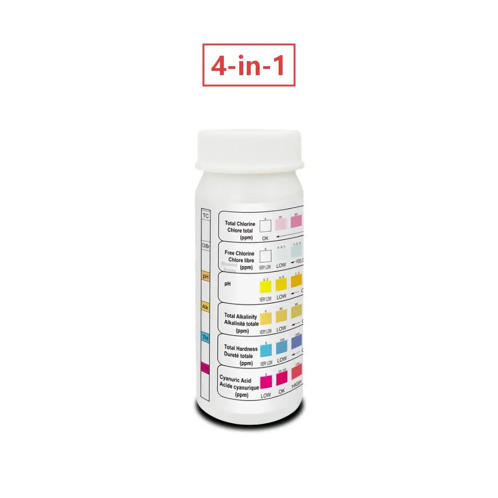 Water Quality Test Strips for Swimming Pools 3 4 5 6 in 1 Set Measuring pH Total Alkalinity Calcium Hardness Bromine
