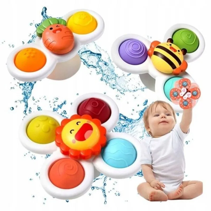 Suction Cup Spinner EDC Toy Baby Cartoon Fidget Spinner Toy Stress Anxiety Relieve Decompression Squeeze Toy for Girls Boys Gift