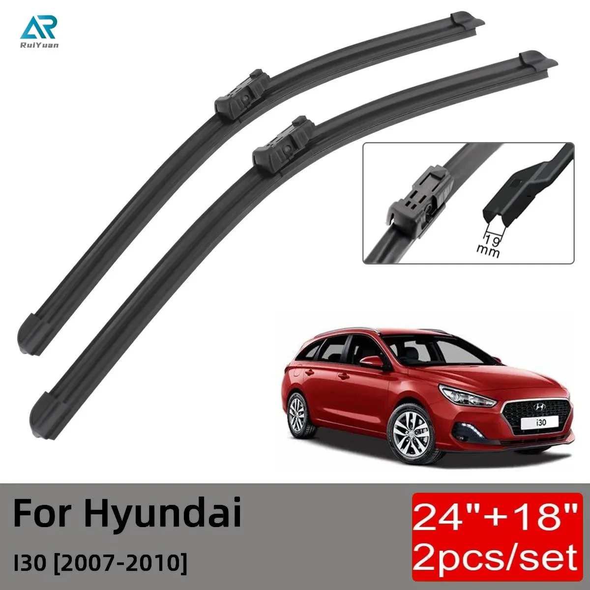 

For Hyundai I30 2007 2008 2009 2010 Front Wiper Blades Brushes Cutter Accessories