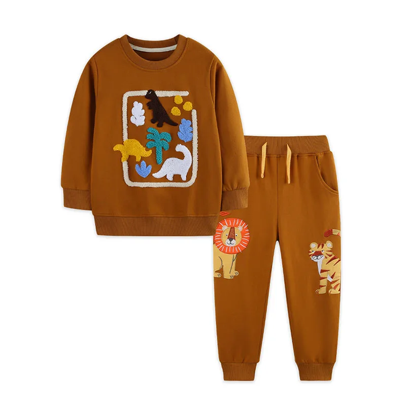 

Dinosaurs 2 Pcs Sets Autumn Winter Boys Clothing Sets Sweatshirts + Sweatpants Cotton Long Sleeve Children's Outfits Sets