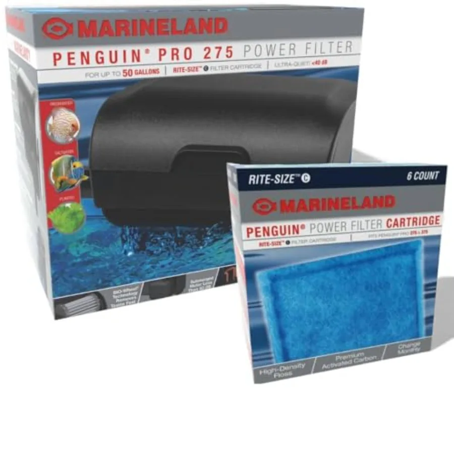

Penguin Pro 275 Filter Bundle Penguin Pro 275 Aquarium Filter and 6pk Rite Size C Cartridges. Aquariums up to 75 Gallons.