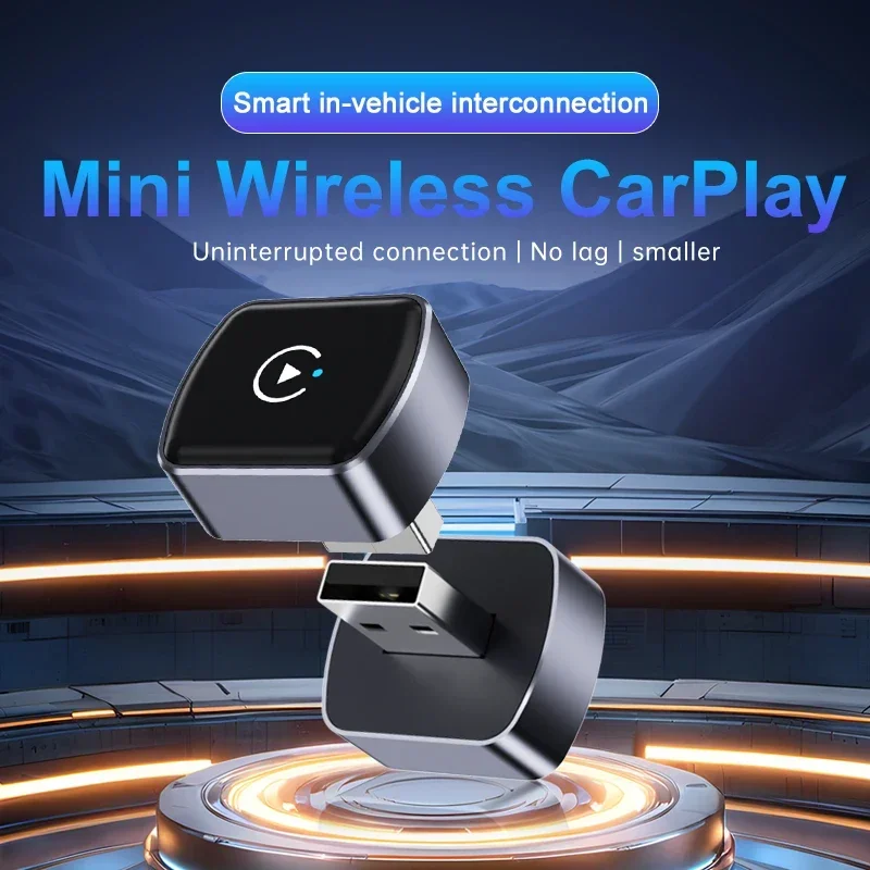 Fuallwin Vehicle Android Auto Car Play Adaptor Fast Auto-Connect Mini USB Car Play Dongle for Carplay Wireless Adapter