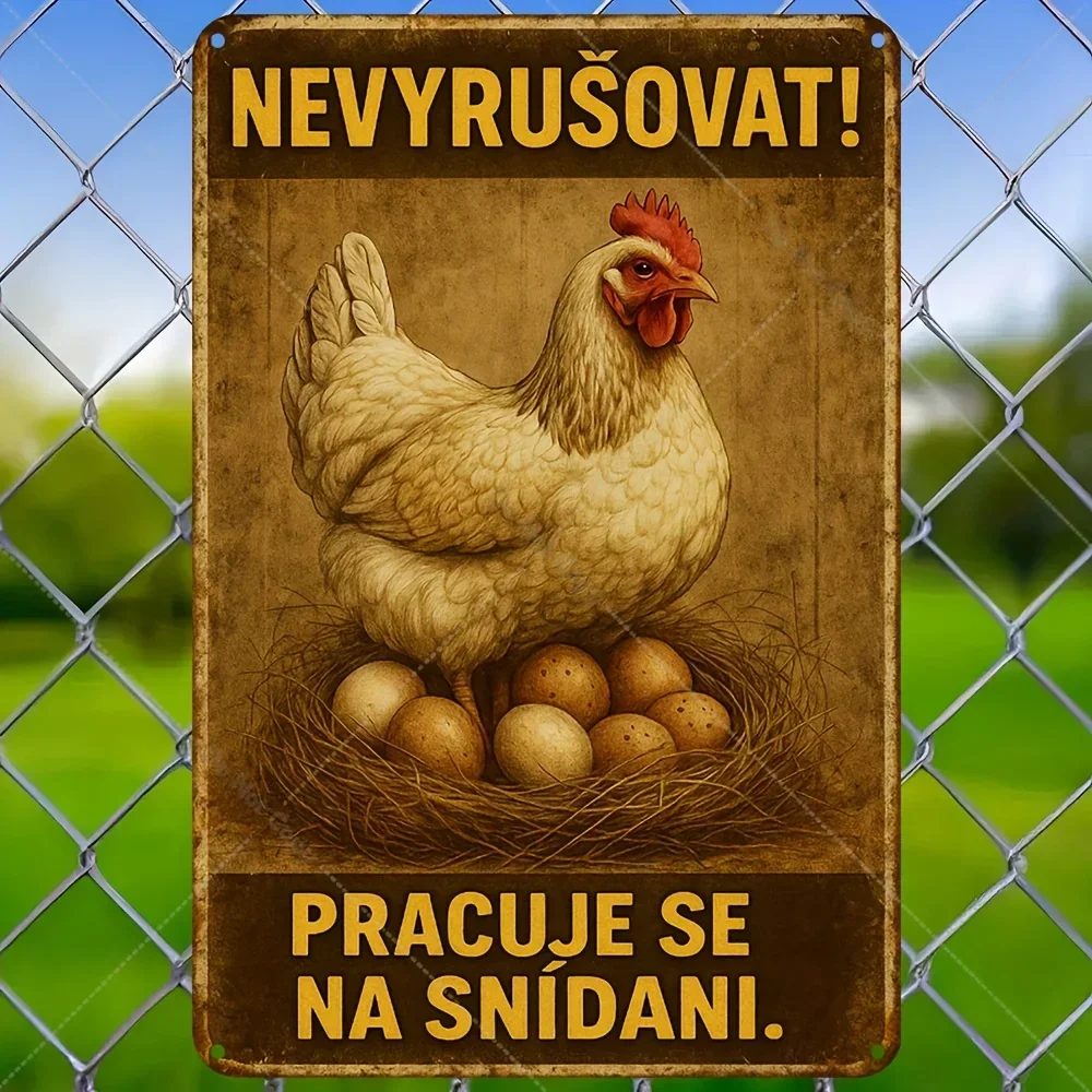 Czech Slogan Retro Metal Wall Sign Vintage Czech 