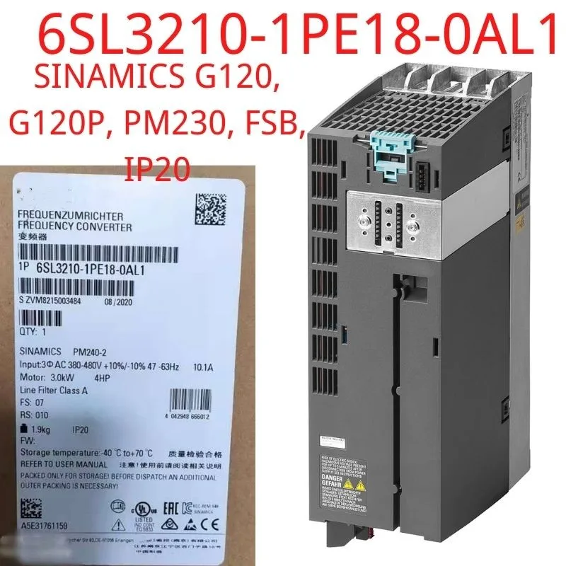 6SL3210-1PE18-0AL1 Brand New SINAMICS Power Module PM240-2 with integrated Class A filter with integrated braking chopper