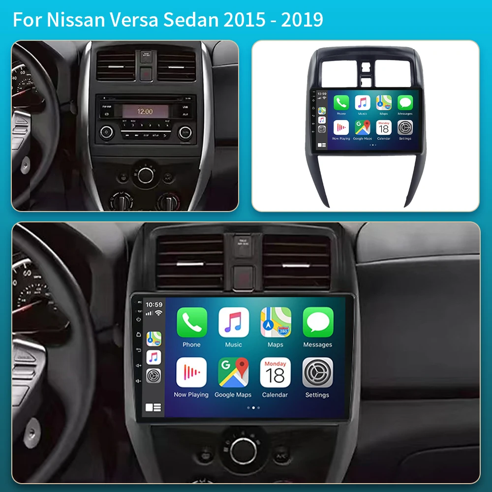 Radio para Auto Android 16 para Nissan Versa Sedán 2015-2019, GPS, Estéreo, Carplay, Reproductor Multimedia, Android Auto, Wifi 5G, No 2din 2