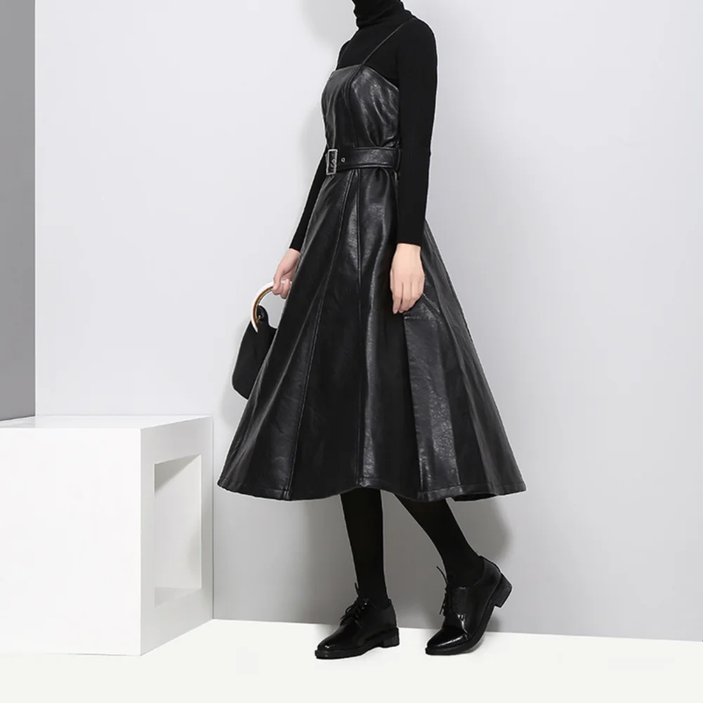 UETEEY 2022 Spring Light Cooked Temperament French Elegance, European and American One -lessee, Body Type PU Dress Female