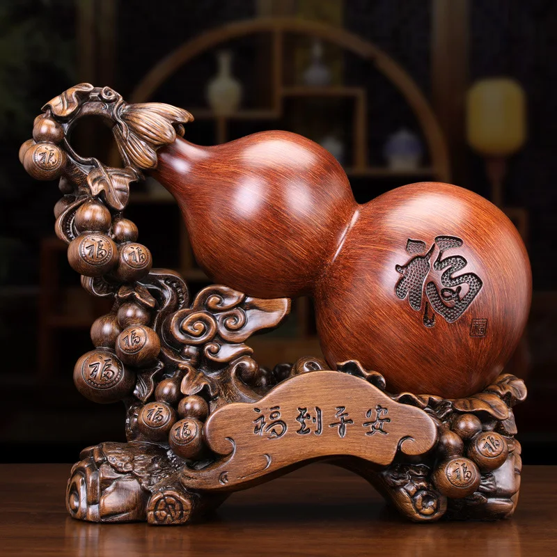 

New Chinese gourd ornaments living room home porch TV cabinet antique resin decorations housewarming gifts