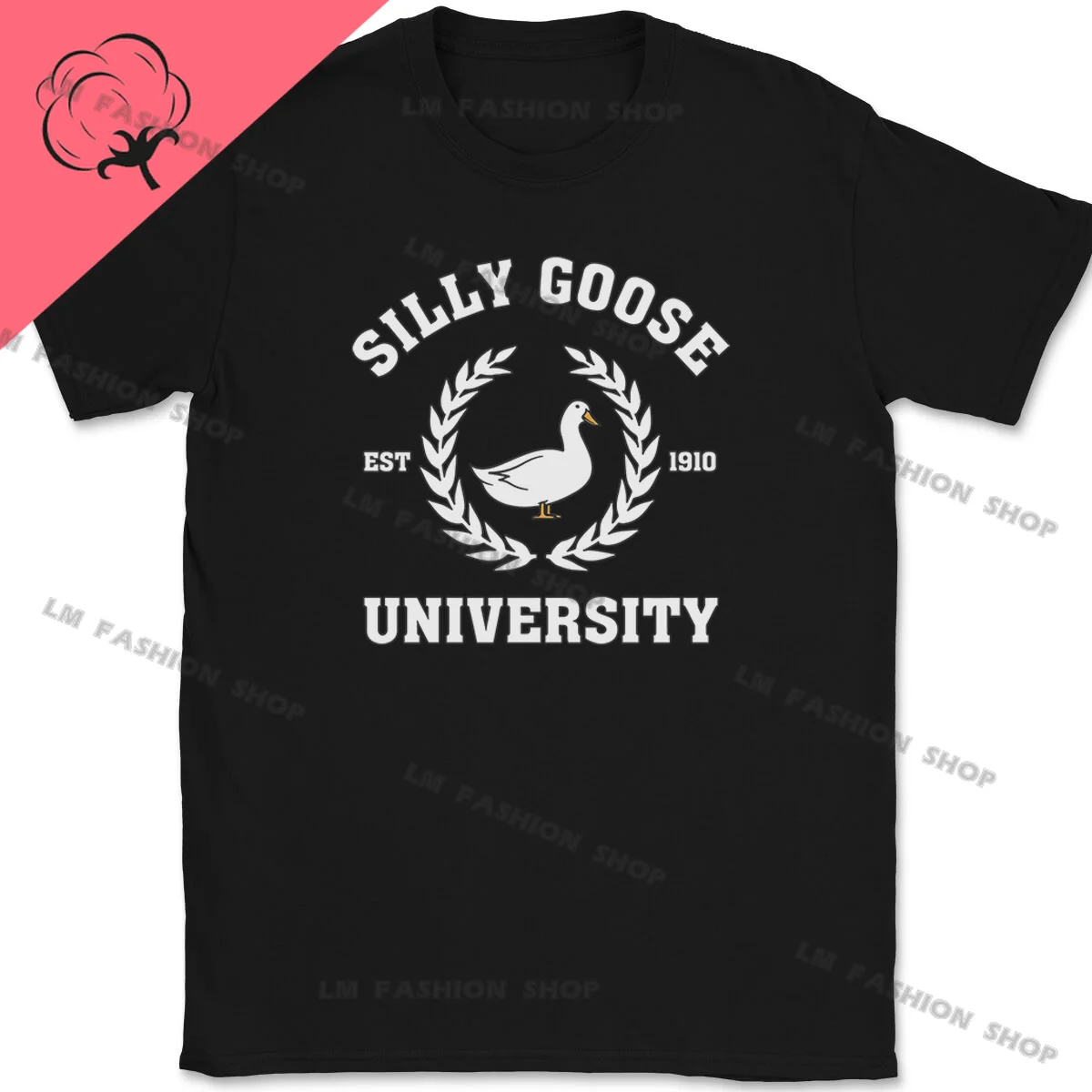 Silly Goose University Women and Men Clothing Cotton Printed T-Shirt Tee Funny Cute Humor Novelty Gift