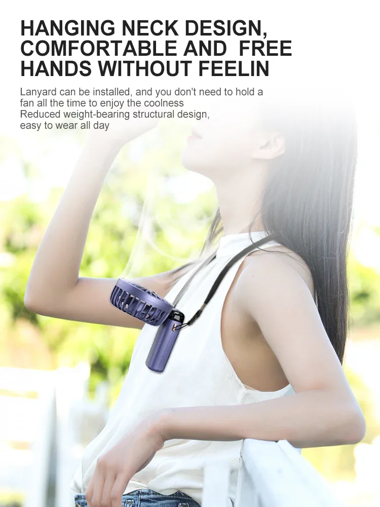 3000mAh Portable Handheld Fan LED Digital Display 90°Adjustable Rechargeable Fan , 5 Speed Wind Mini Aromatherapy