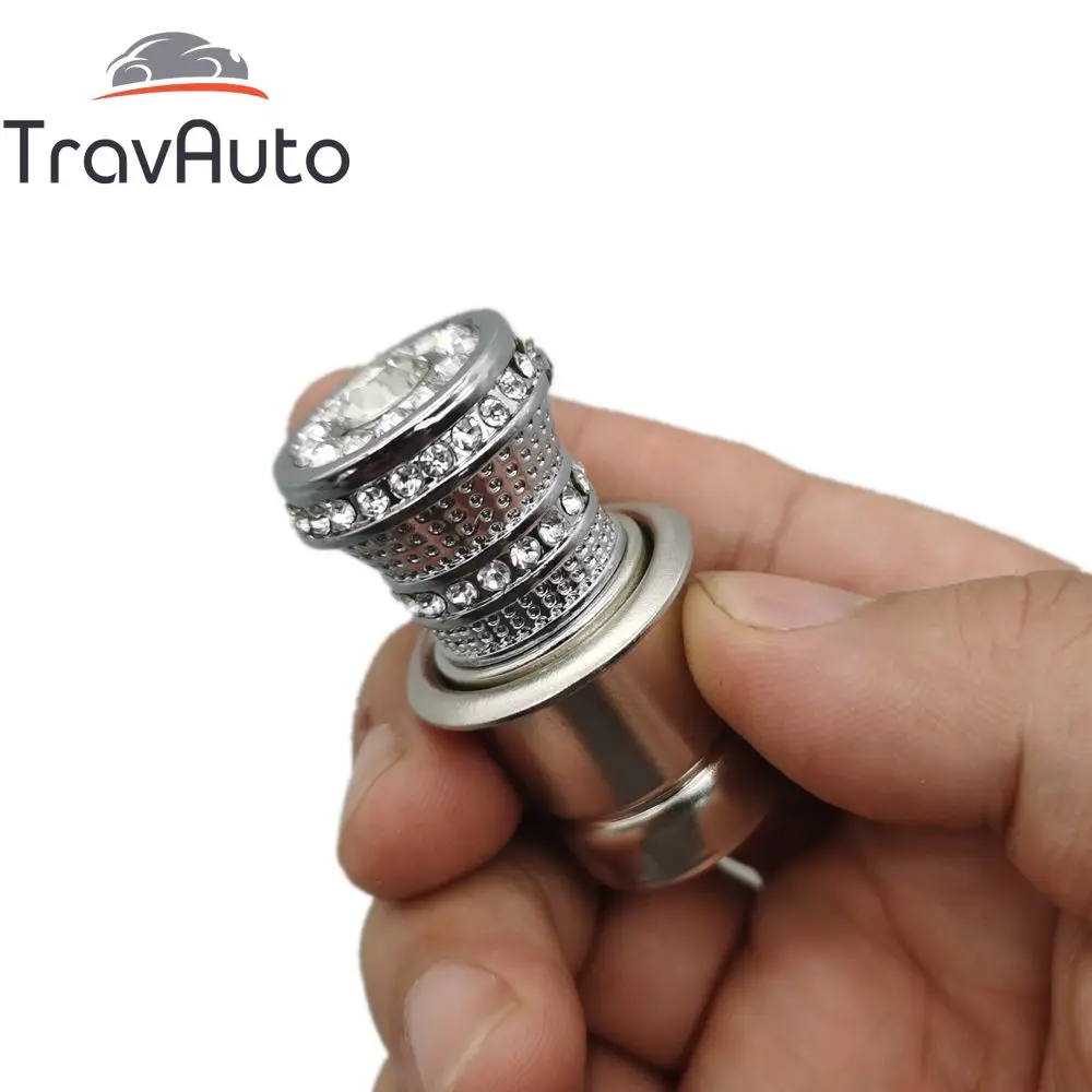 

Стильная автомобильная вилка, розетка 20 мм, универсальная розетка из искусственного кристалла, сверкающий автомобильный декор, обогреватель прикуривателя