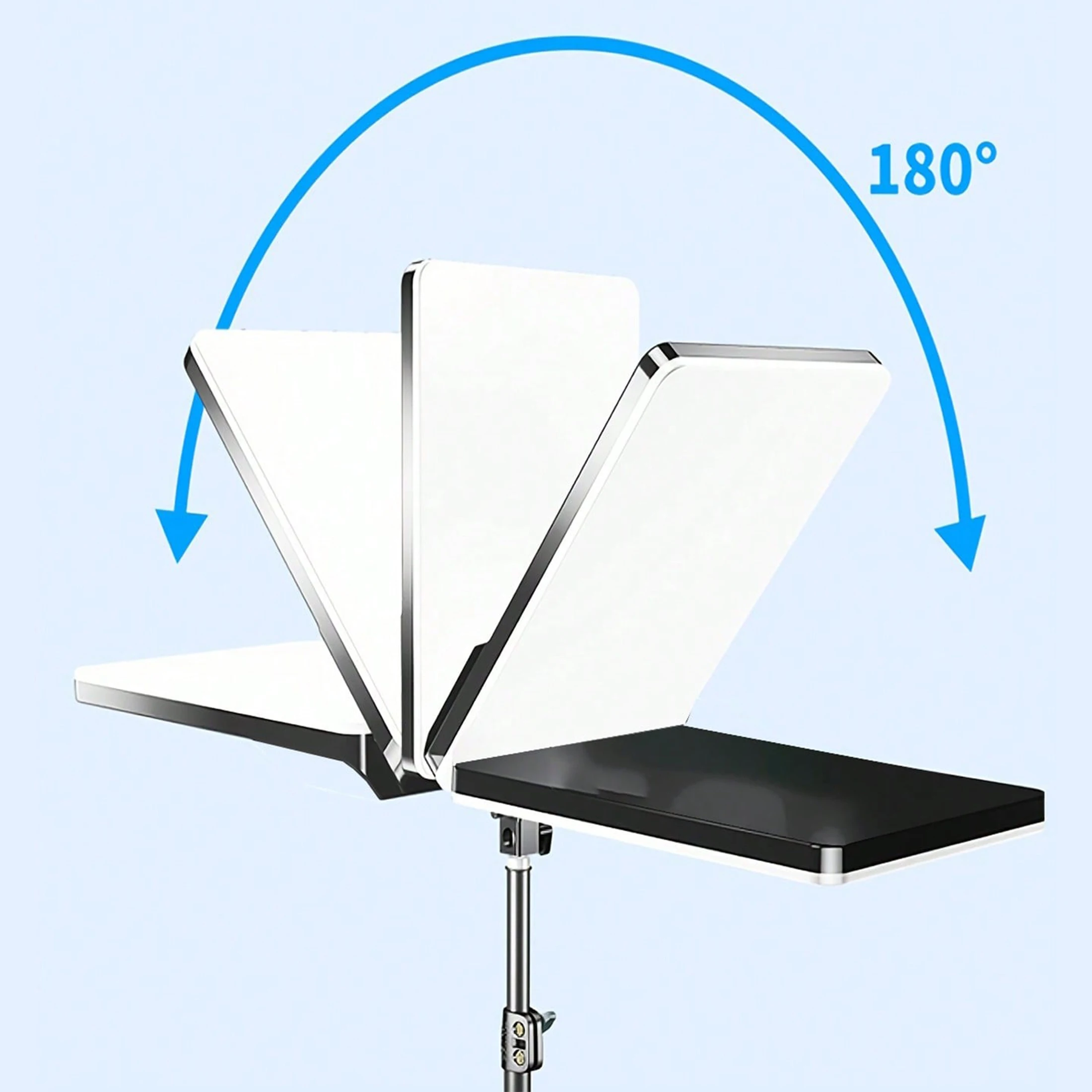 10 Inch Flat Panel Light with Cell Phone Placement and 1.1 Meter Stand Adjustable Triangle Stand